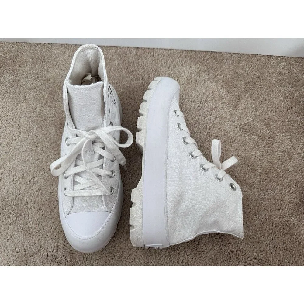 Converse Womens CTAS Lugged Hi 565902C White Casual Chunky Sneakers Size 7.5‎